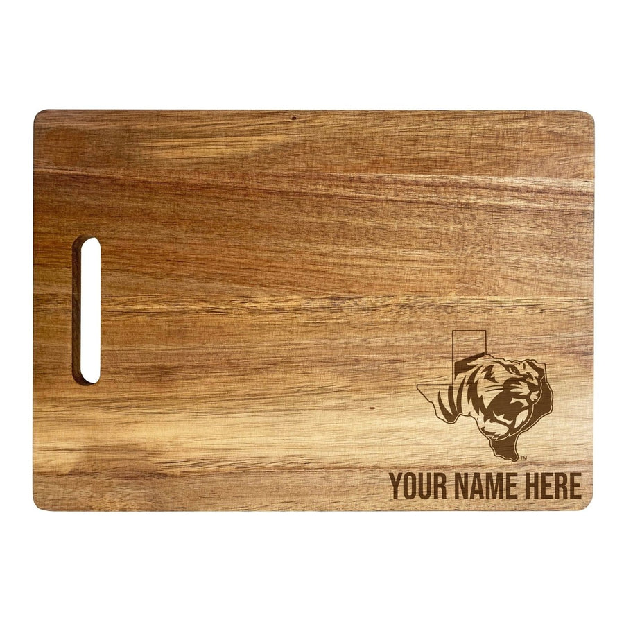 East Texas Baptist University Customizable Engraved Wooden Cutting Board 10" x 14" Acacia Wood Officially Licensed Image 1