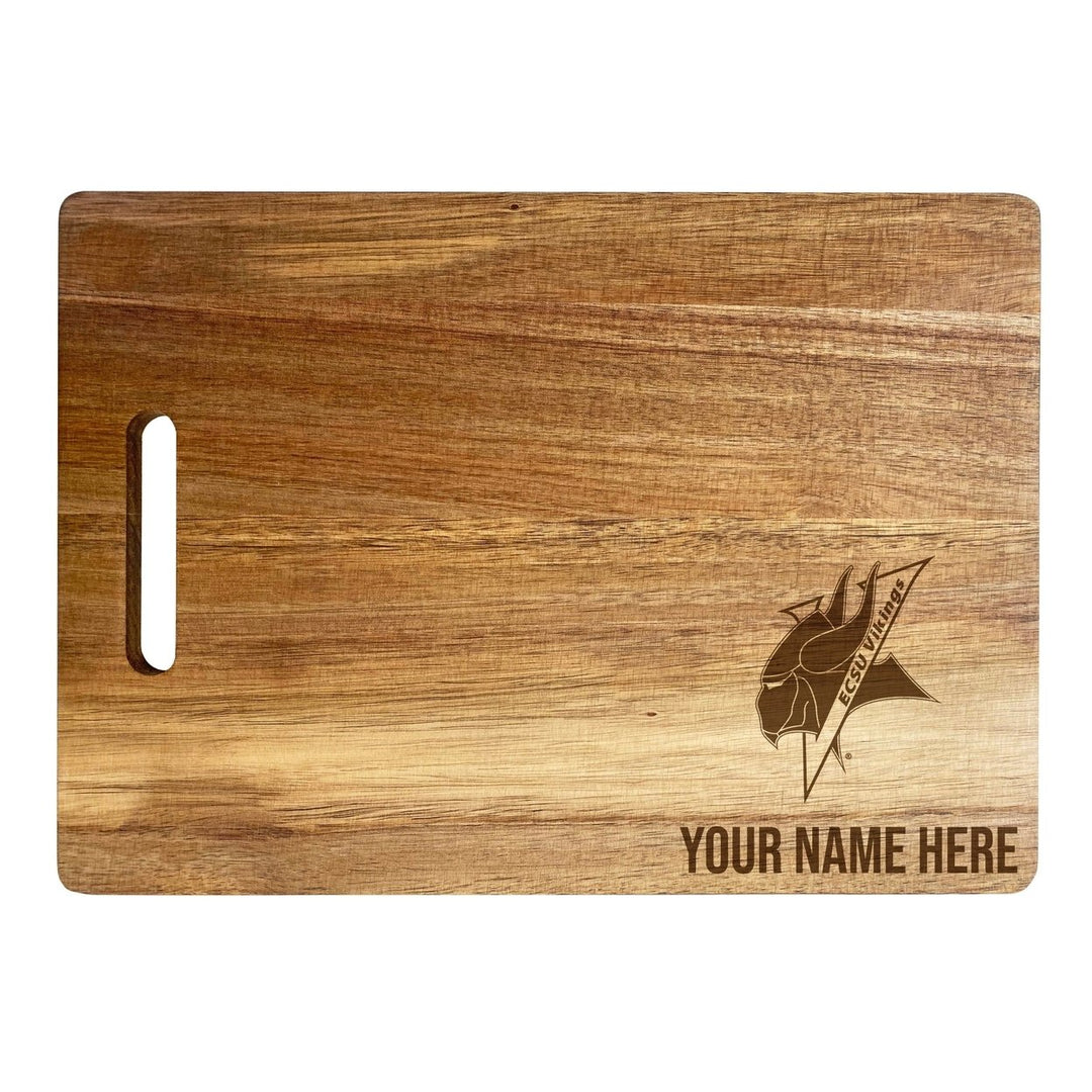 Elizabeth City State University Customizable Engraved Wooden Cutting Board 10" x 14" Acacia Wood Officially Licensed Image 2