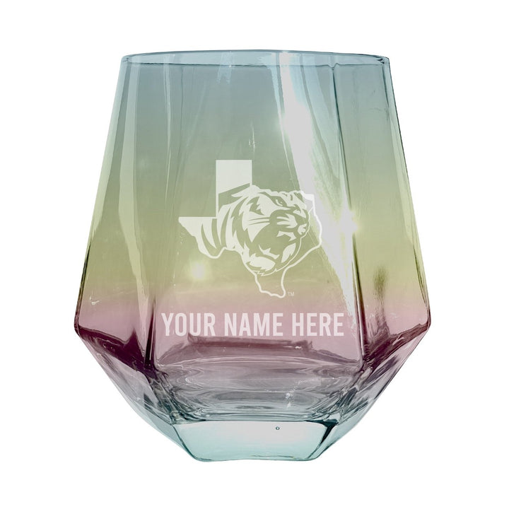 East Texas Baptist University Customizable Stemless Diamond Wine Glass Engraved 10 oz Officially Licensed Collegiate Image 3