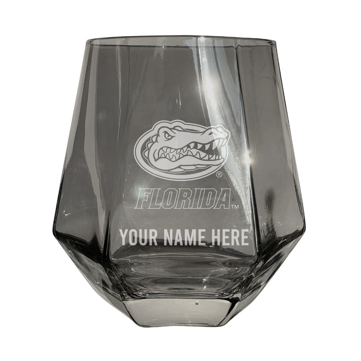 Florida Gators Customizable Stemless Diamond Wine Glass Engraved 10 oz Officially Licensed Collegiate Product Image 2