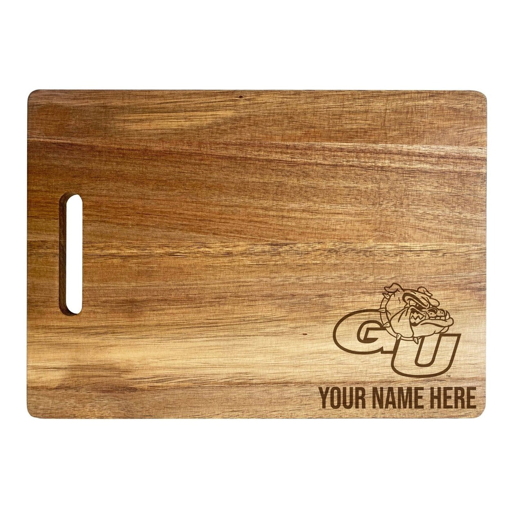 Gonzaga Bulldogs Customizable Engraved Wooden Cutting Board 10" x 14" Acacia Wood Officially Licensed Collegiate Product Image 2