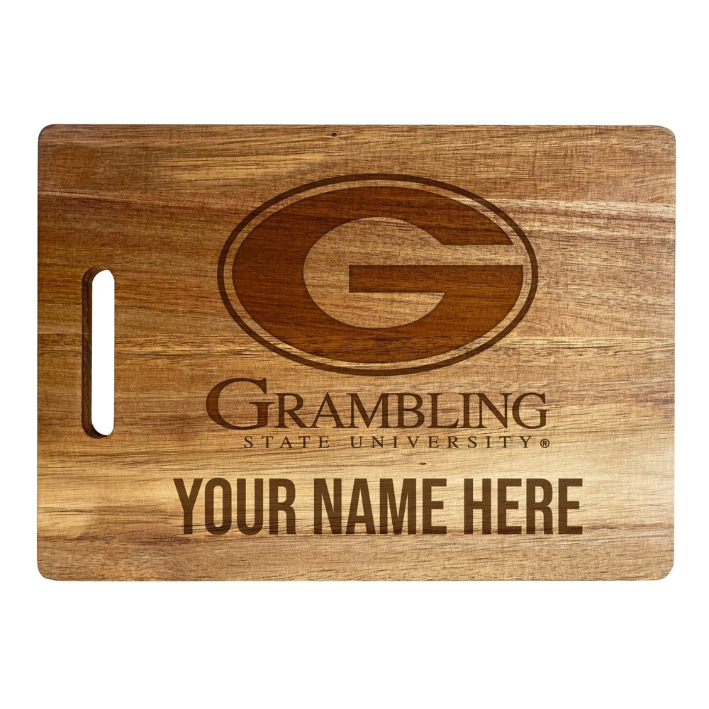 Grambling State Tigers Customizable Engraved Wooden Cutting Board 10" x 14" Acacia Wood Officially Licensed Collegiate Image 2