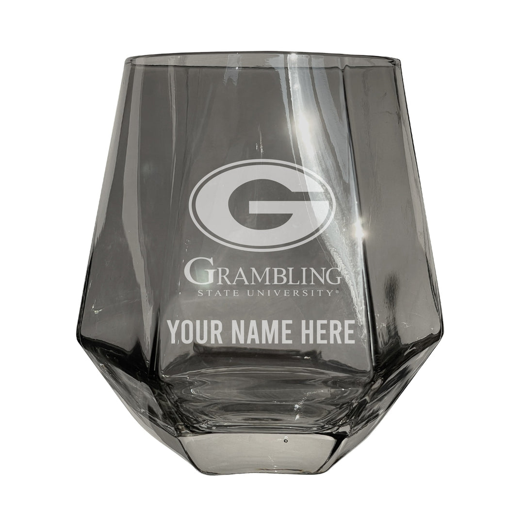 Grambling State Tigers Customizable Stemless Diamond Wine Glass Engraved 10 oz Officially Licensed Collegiate Product Image 3