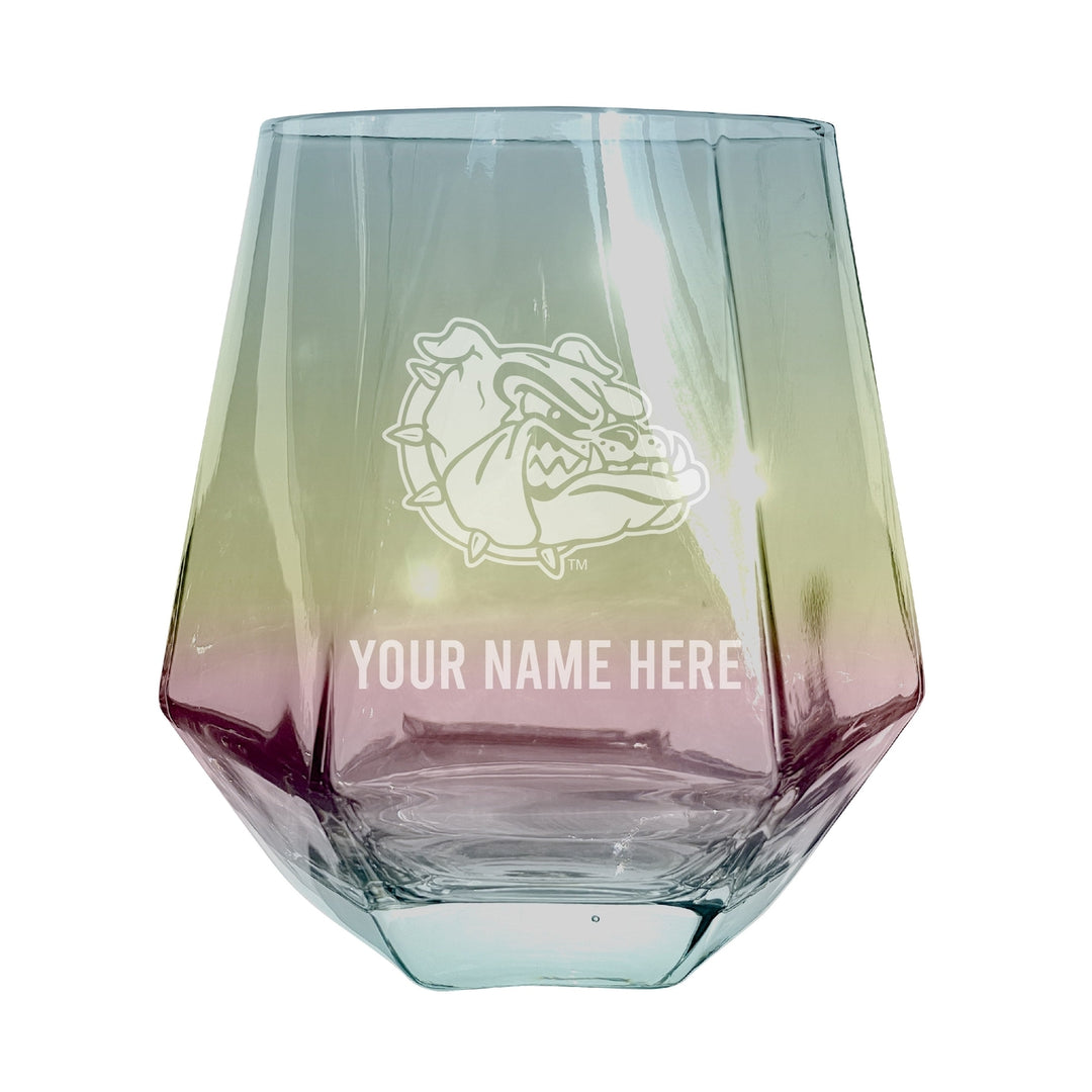 Gonzaga Bulldogs Customizable Stemless Diamond Wine Glass Engraved 10 oz Officially Licensed Collegiate Product Image 3