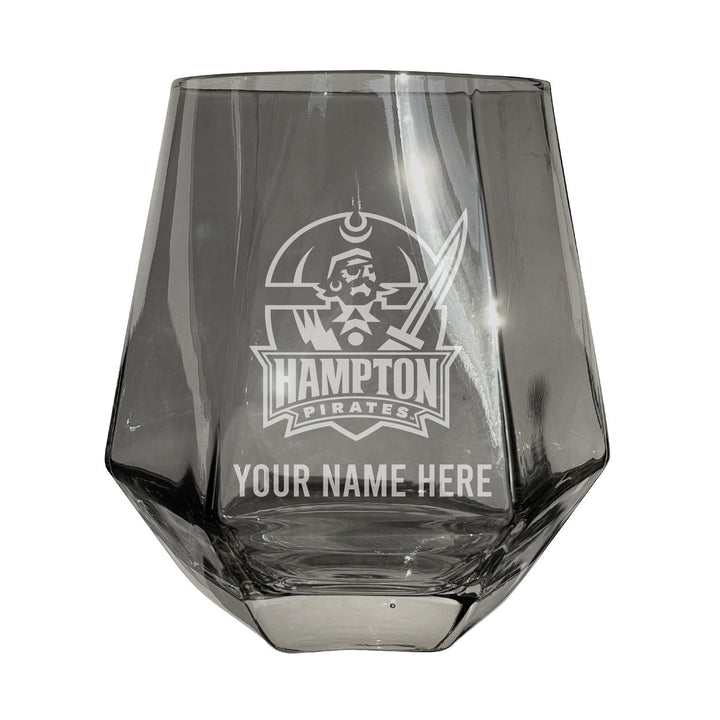 Hampton University Customizable Stemless Diamond Wine Glass Engraved 10 oz Officially Licensed Collegiate Product Image 2