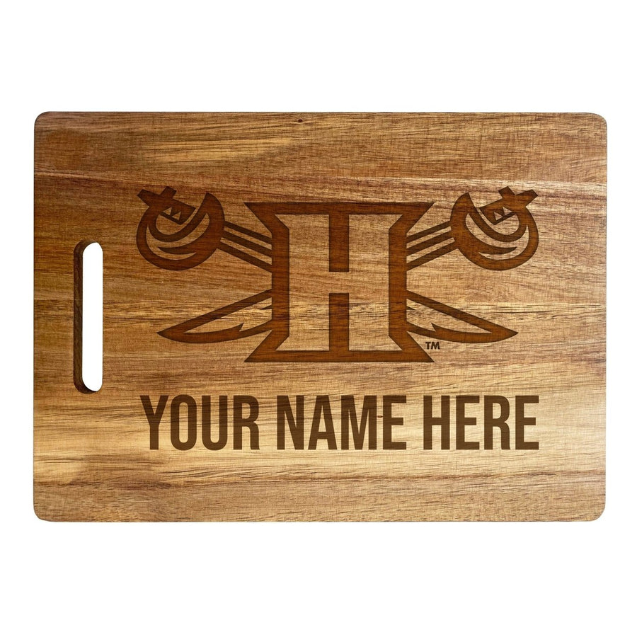 Hampton University Customizable Engraved Wooden Cutting Board 10" x 14" Acacia Wood Officially Licensed Collegiate Image 1