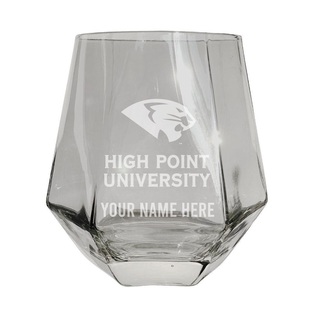 High Point University Customizable Stemless Diamond Wine Glass Engraved 10 oz Officially Licensed Collegiate Product Image 3