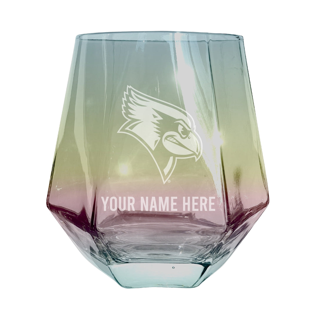 Illinois State Redbirds Customizable Stemless Diamond Wine Glass Engraved 10 oz Officially Licensed Collegiate Product Image 1