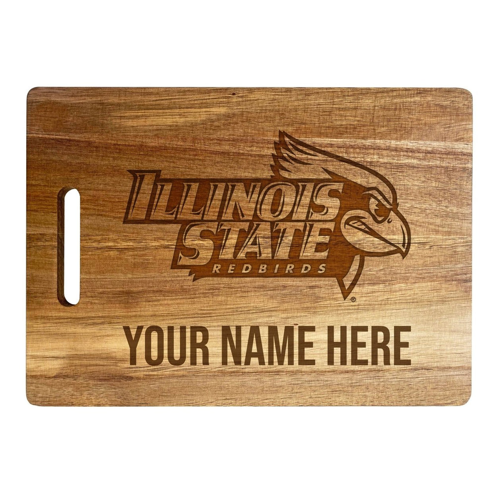 Illinois State Redbirds Customizable Engraved Wooden Cutting Board 10" x 14" Acacia Wood Officially Licensed Collegiate Image 2