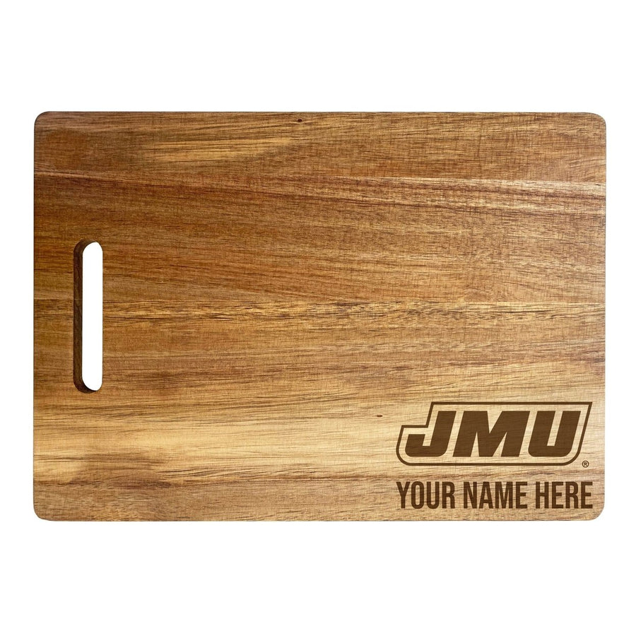 James Madison Dukes Customizable Engraved Wooden Cutting Board 10" x 14" Acacia Wood Officially Licensed Collegiate Image 1