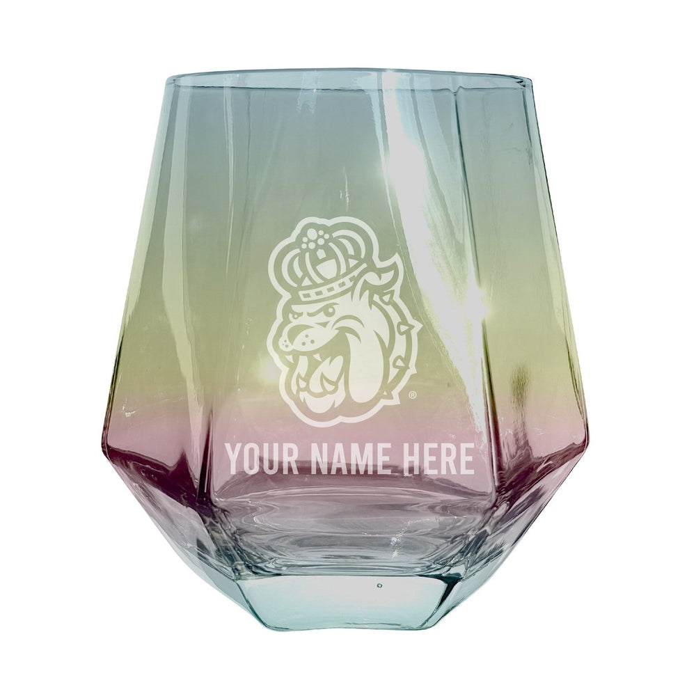 James Madison Dukes Customizable Stemless Diamond Wine Glass Engraved 10 oz Officially Licensed Collegiate Product Image 2