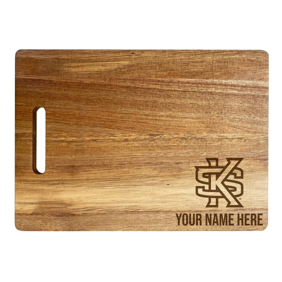 Kennesaw State University Customizable Engraved Wooden Cutting Board 10" x 14" Acacia Wood Officially Licensed Image 2