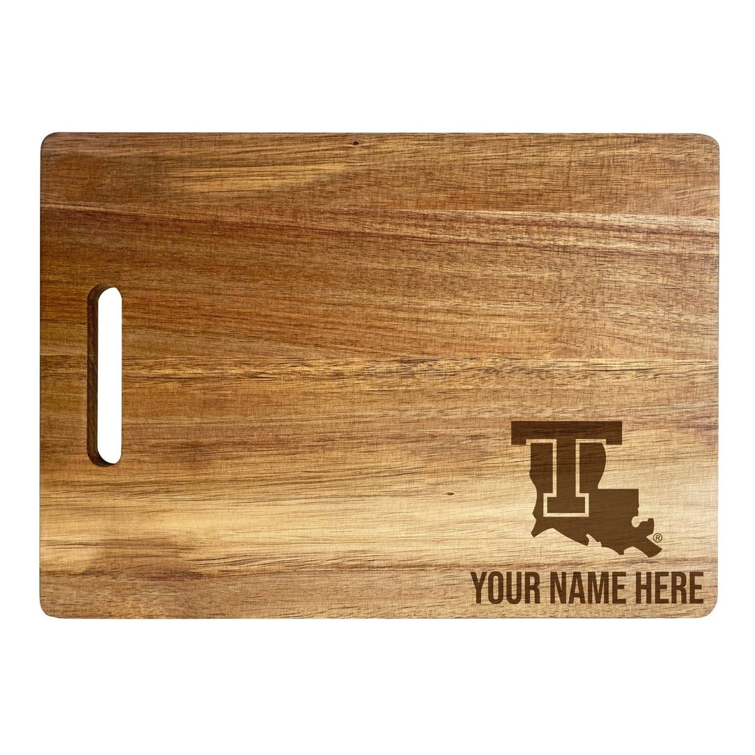 Louisiana Tech Bulldogs Customizable Engraved Wooden Cutting Board 10" x 14" Acacia Wood Officially Licensed Collegiate Image 2