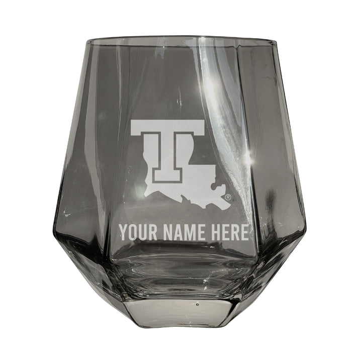 Louisiana Tech Bulldogs Customizable Stemless Diamond Wine Glass Engraved 10 oz Officially Licensed Collegiate Product Image 3