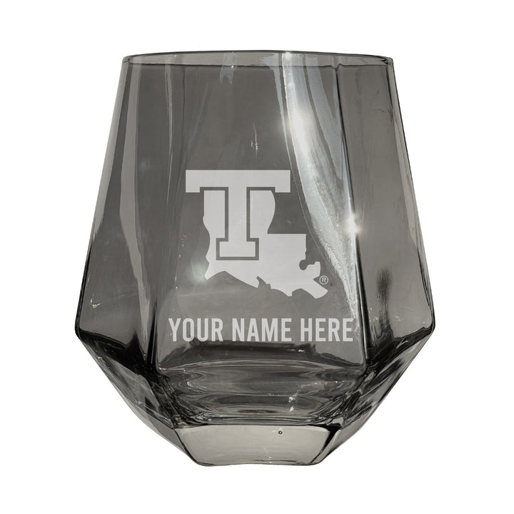 Louisiana Tech Bulldogs Customizable Stemless Diamond Wine Glass Engraved 10 oz Officially Licensed Collegiate Product Image 1