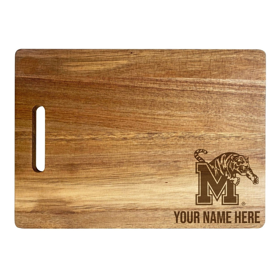 Memphis Tigers Customizable Engraved Wooden Cutting Board 10" x 14" Acacia Wood Officially Licensed Collegiate Product Image 1