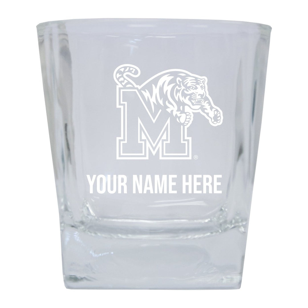 Memphis Tigers Customizable Etched 8 oz Whiskey Rocks Glass Officially Licensed Collegiate Product Image 1