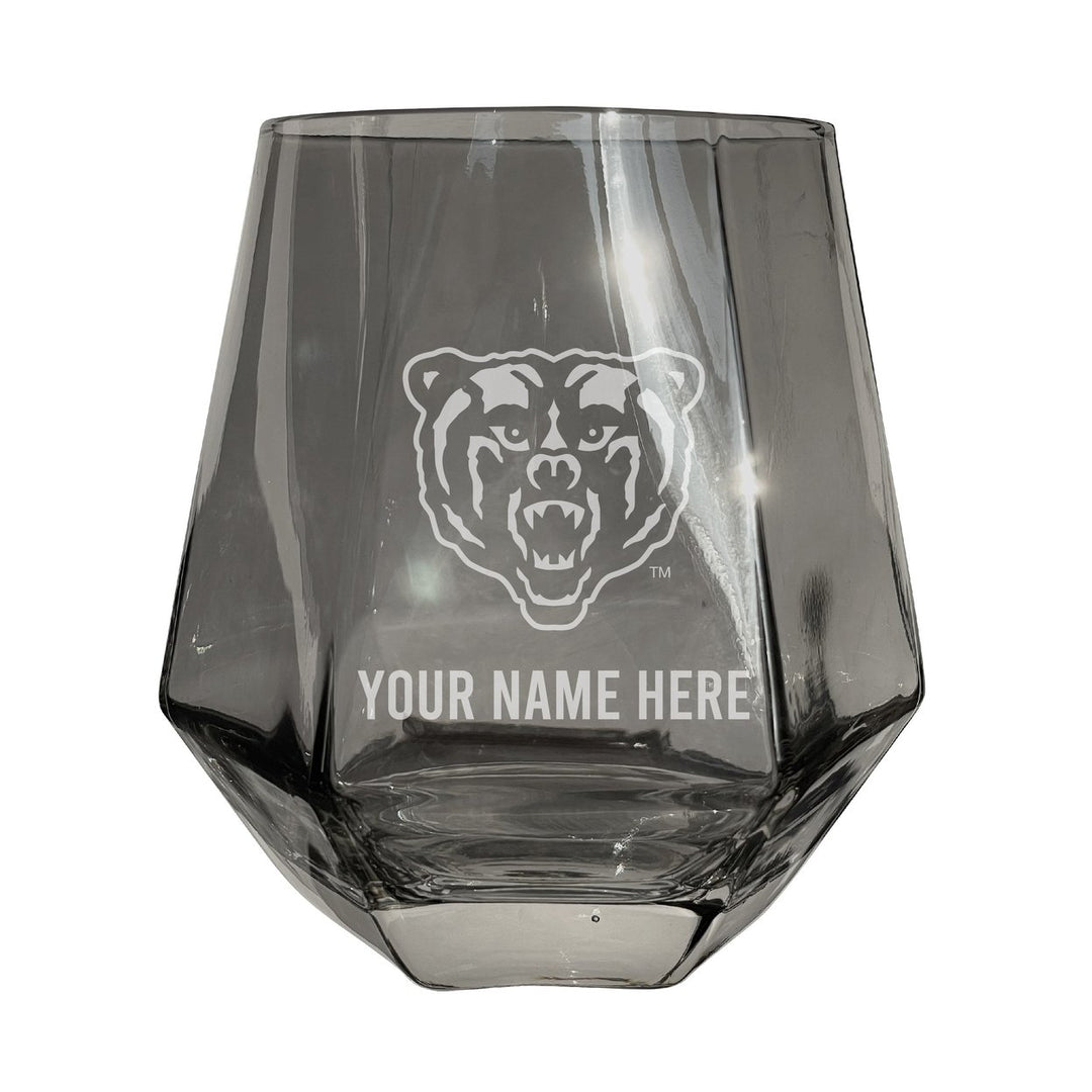 Mercer University Customizable Stemless Diamond Wine Glass Engraved 10 oz Officially Licensed Collegiate Product Image 1