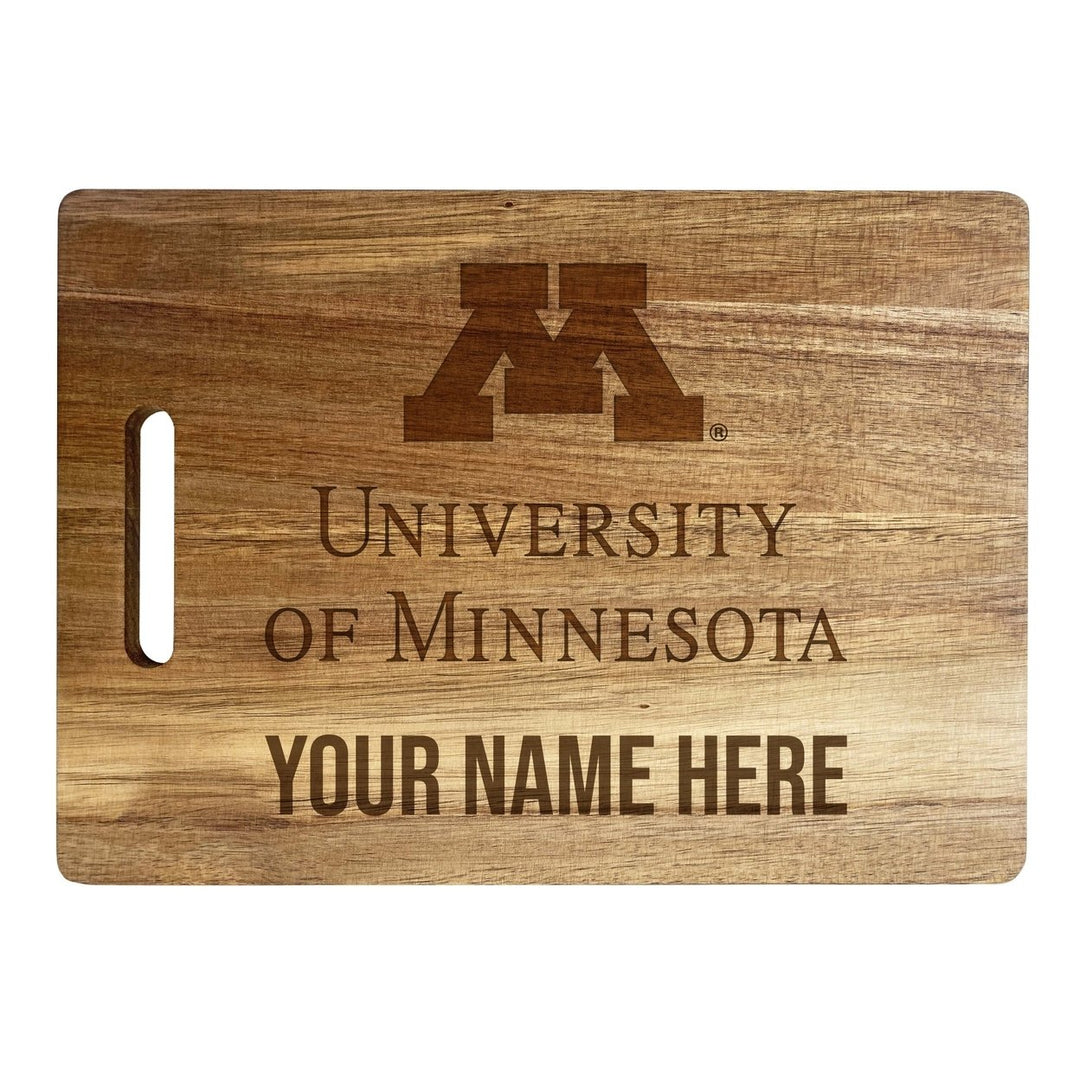 Minnesota Gophers Customizable Engraved Wooden Cutting Board 10" x 14" Acacia Wood Officially Licensed Collegiate Image 2