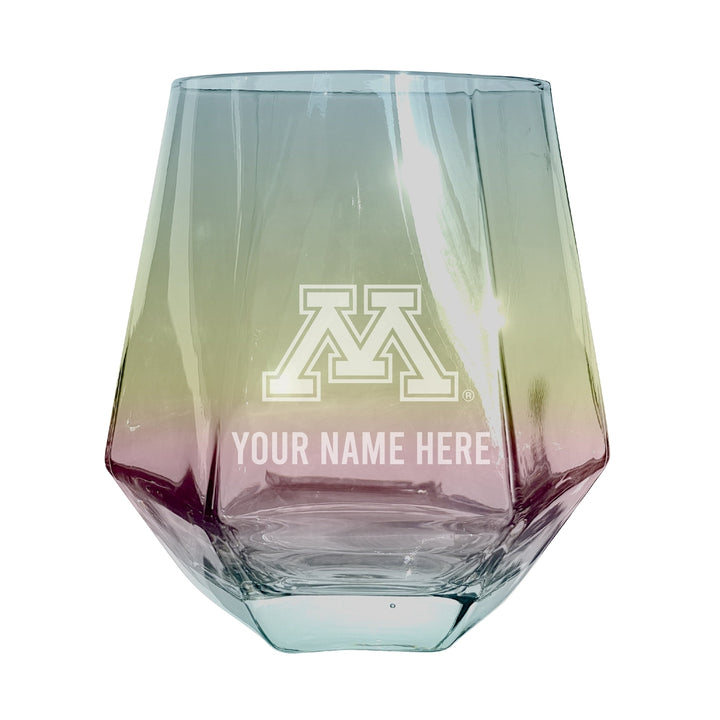 Minnesota Gophers Customizable Stemless Diamond Wine Glass Engraved 10 oz Officially Licensed Collegiate Product Image 3