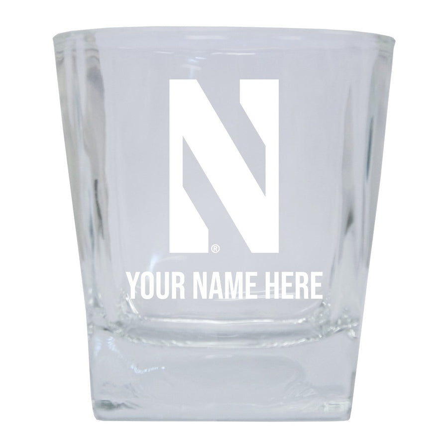 Northwestern University Wildcats Customizable Etched 8 oz Whiskey Rocks Glass Officially Licensed Collegiate Product Image 1