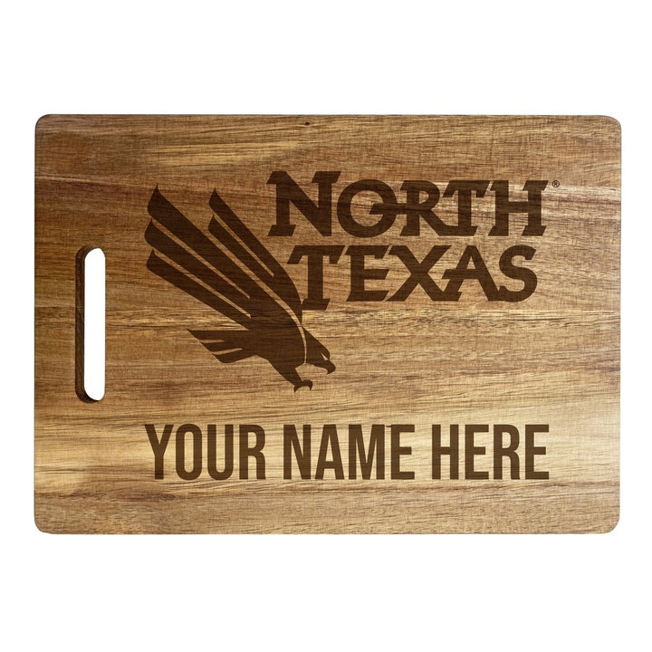 North Texas Customizable Engraved Wooden Cutting Board 10" x 14" Acacia Wood Officially Licensed Collegiate Product Image 1