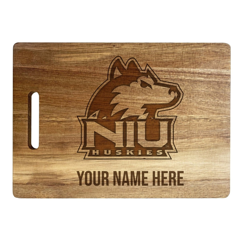 Northern Illinois Huskies Customizable Engraved Wooden Cutting Board 10" x 14" Acacia Wood Officially Licensed Image 2