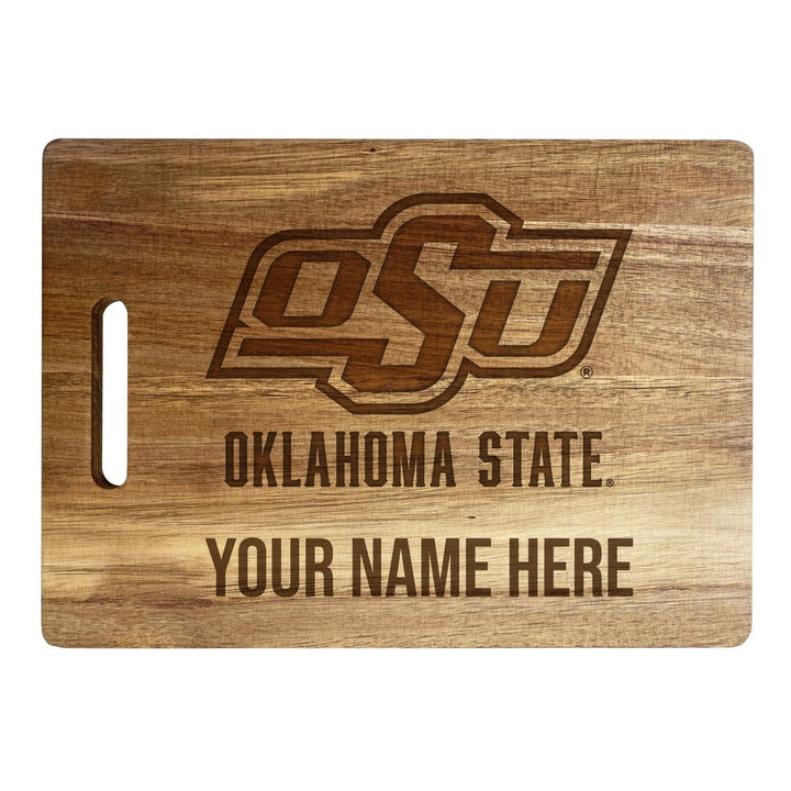 Oklahoma State Cowboys Customizable Engraved Wooden Cutting Board 10" x 14" Acacia Wood Officially Licensed Collegiate Image 2