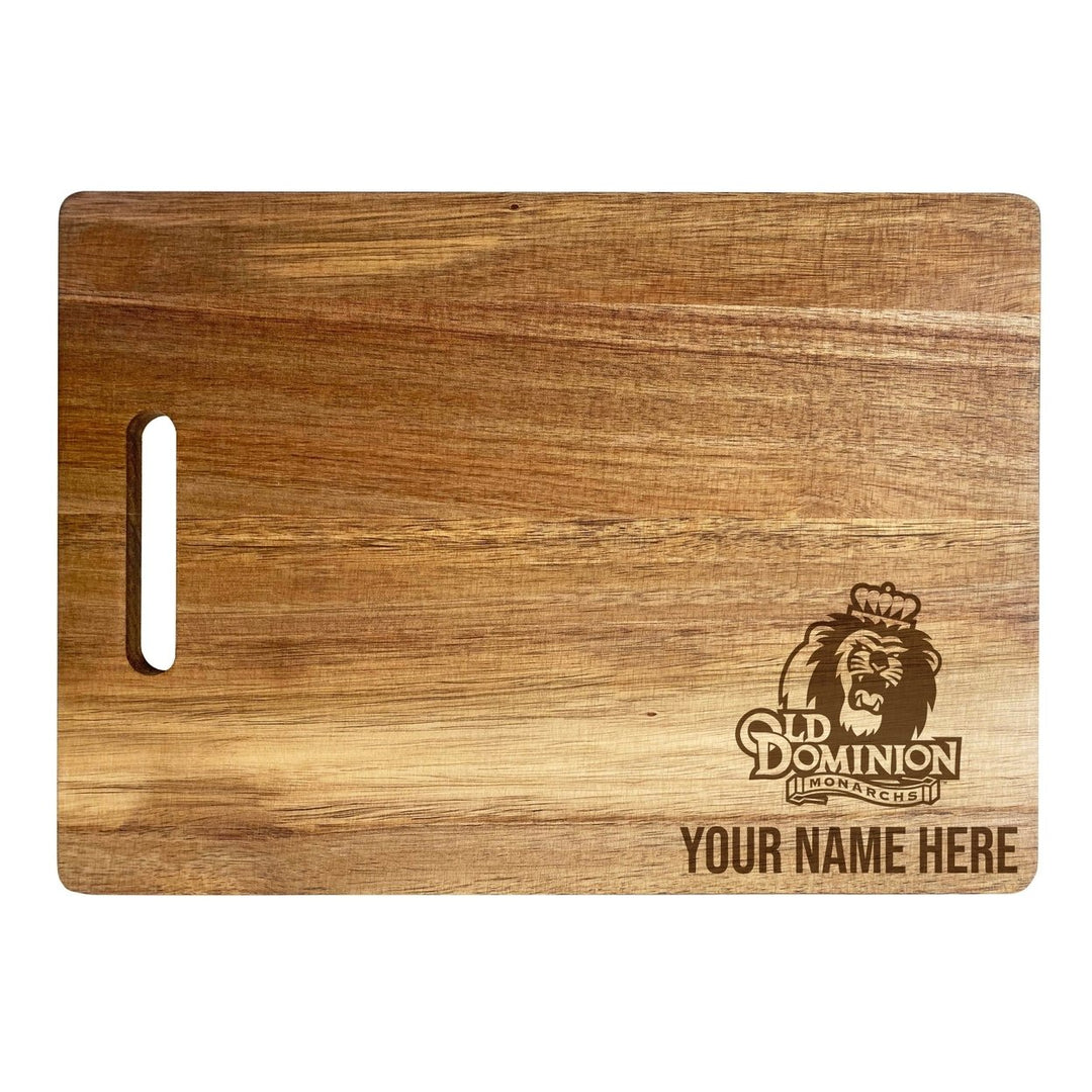 Old Dominion Monarchs Customizable Engraved Wooden Cutting Board 10" x 14" Acacia Wood Officially Licensed Collegiate Image 1