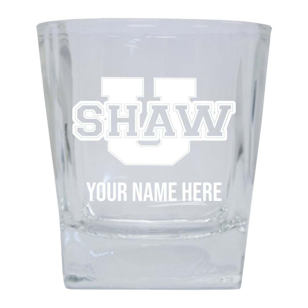 Shaw University Bears Customizable Etched 8 oz Whiskey Rocks Glass Officially Licensed Collegiate Product Image 1