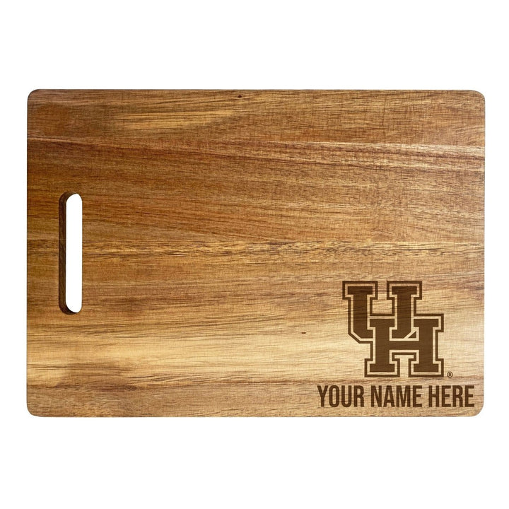 University of Houston Customizable Engraved Wooden Cutting Board 10" x 14" Acacia Wood Officially Licensed Collegiate Image 1