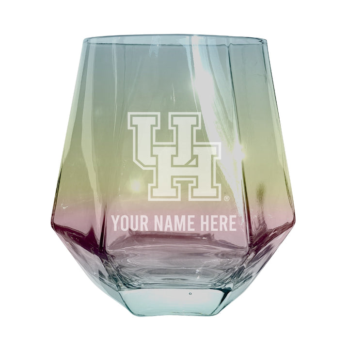 University of Houston Customizable Stemless Diamond Wine Glass Engraved 10 oz Officially Licensed Collegiate Product Image 3