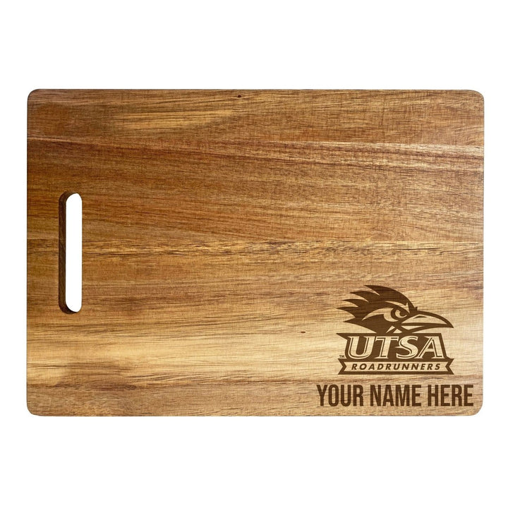 UTSA Road Runners Customizable Engraved Wooden Cutting Board 10" x 14" Acacia Wood Officially Licensed Collegiate Image 2