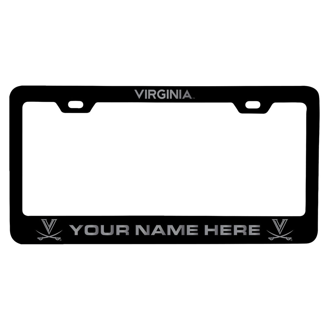 Virginia Cavaliers Customizable Engraved Metal License Plate Frame Officially Licensed Collegiate Product Image 1