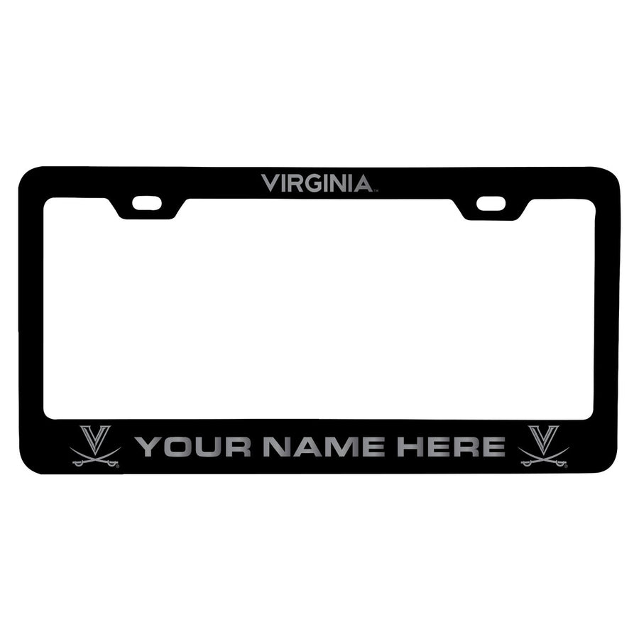 Virginia Cavaliers Customizable Engraved Metal License Plate Frame Officially Licensed Collegiate Product Image 1