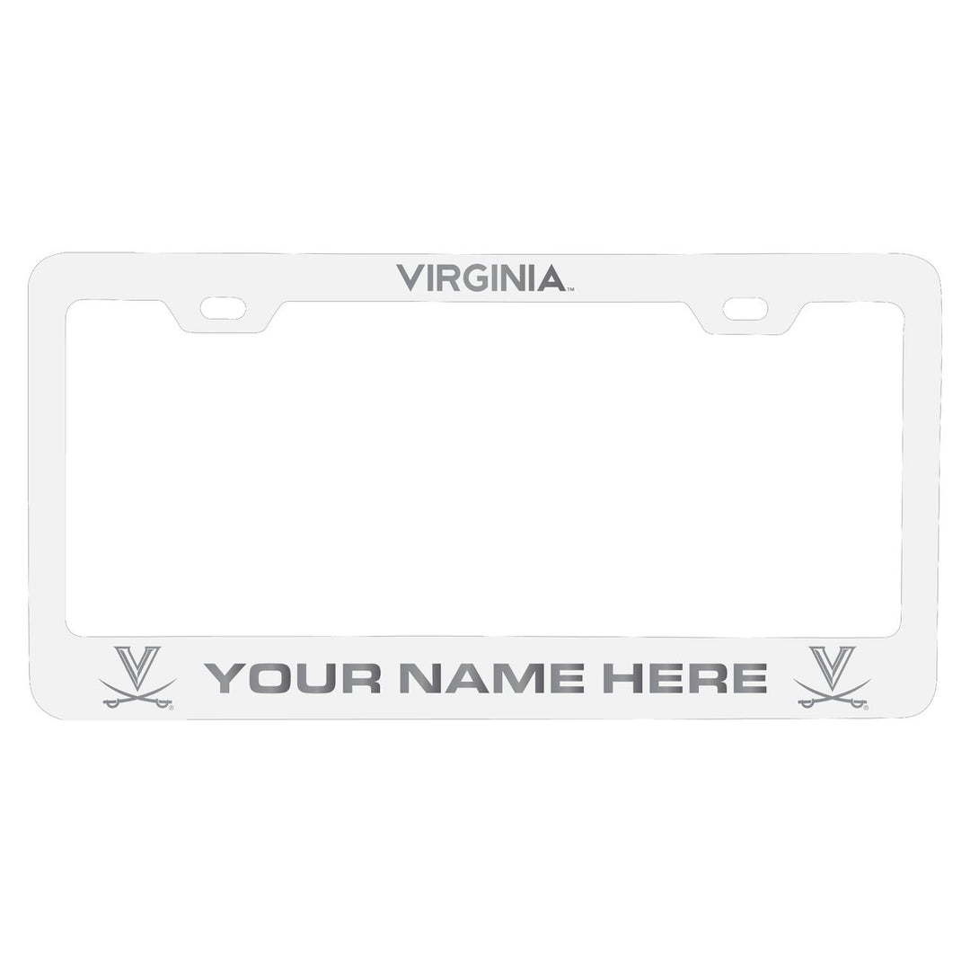 Virginia Cavaliers Customizable Engraved Metal License Plate Frame Officially Licensed Collegiate Product Image 2