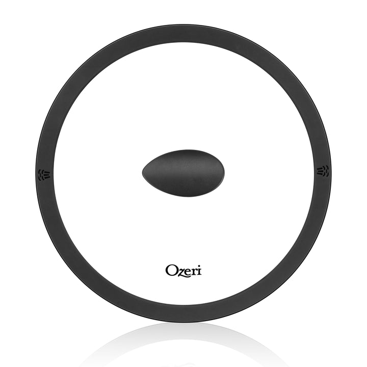 Ozeri Fry Pan Lid Tempered Glass 320F Silicone Rim Pressure-Release Steam Vent Image 1