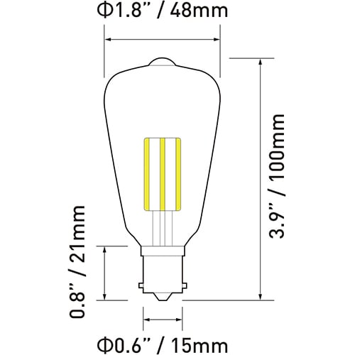 Dream Lighting 12V LED Edison Bulb 3W Pure White 4000K Pack of 2 Dimmable Image 4