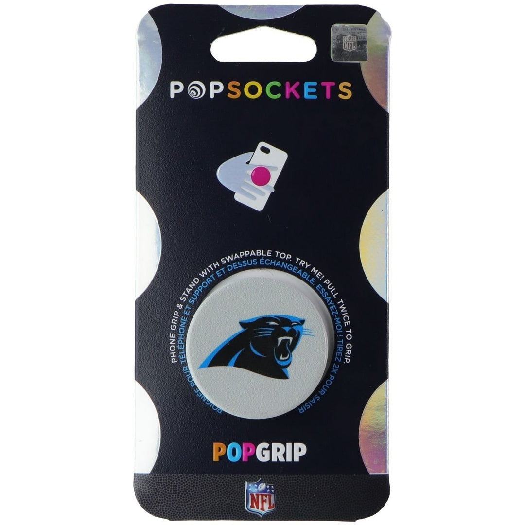 PopSockets PopGrip Expanding Stand and Grip w/Swappable Top - NFL Panthers Logo Image 2