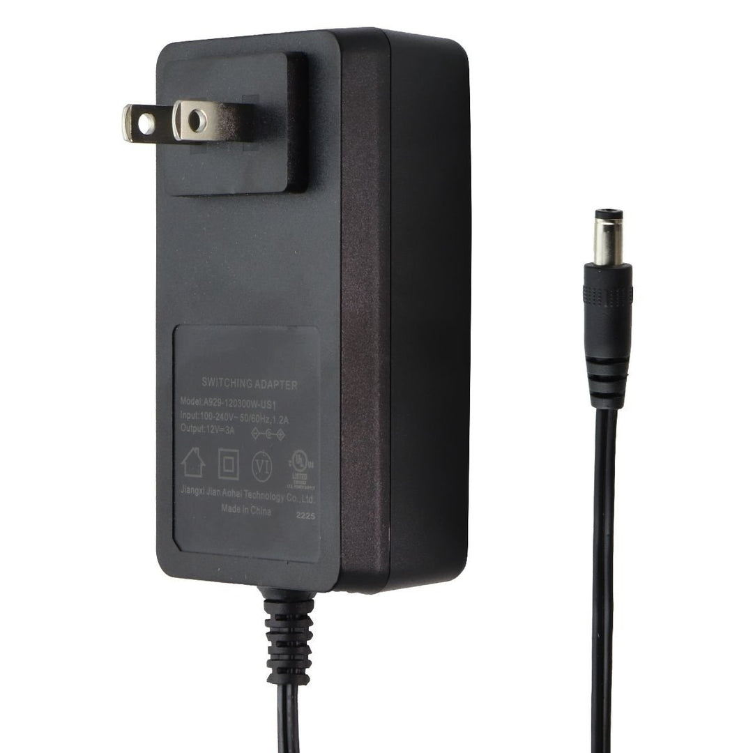 Switching 2-Prong AC Adapter with 6 Foot Cord - Black (A929-120300W-US1) Image 1