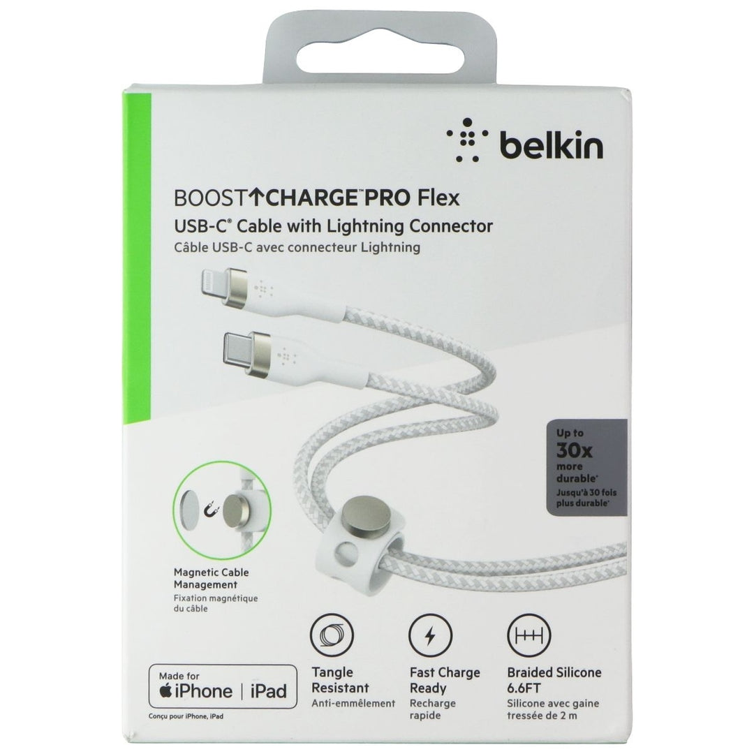 Belkin BoostUp CHARGE PRO Flex (6.6-Ft) USB-C to 8-Pin Lightning Cable - White Image 1