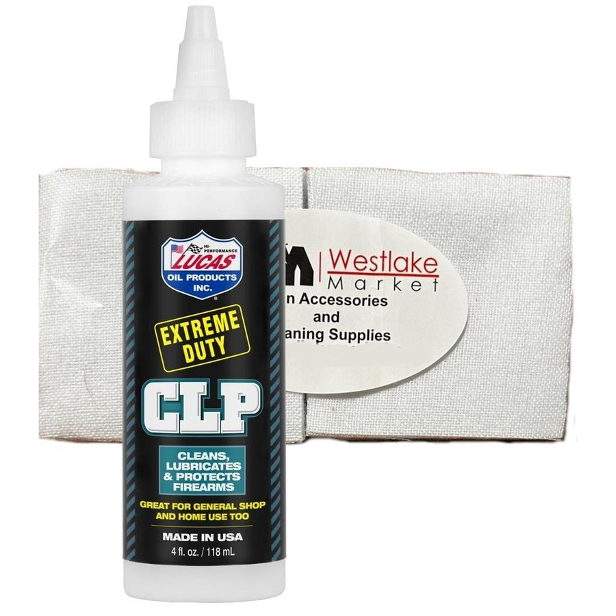 Extreme Duty CLP All-in-one Gun Cleaning Solvent with 40-50 Quality Cotton Patches for 9mm to .45 Caliber Image 1