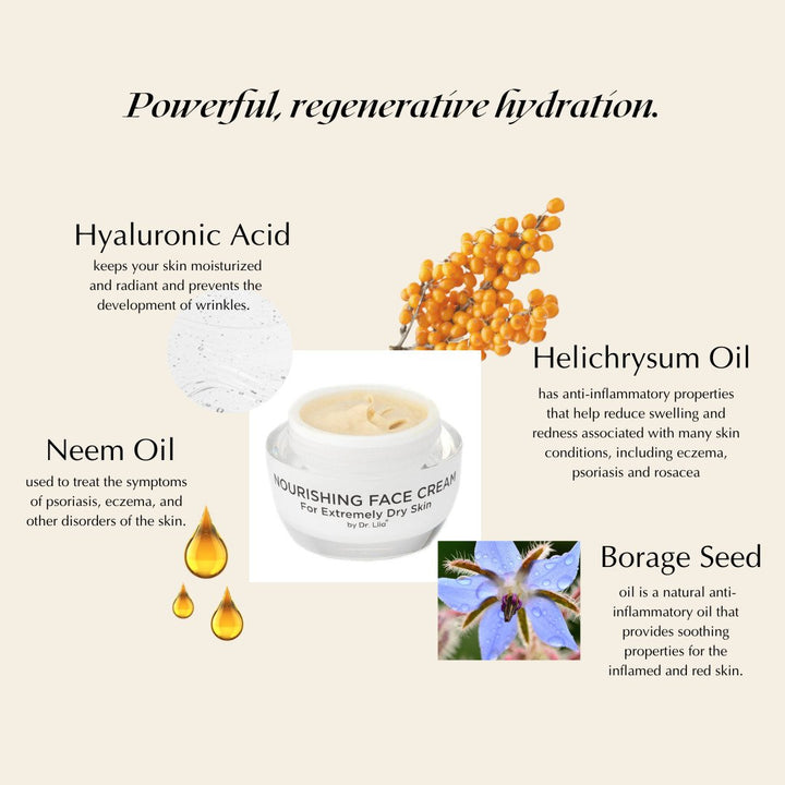 Nourishing Face Cream for Dry Skin Vegan Hypoallergenic Hydrating Moisturizer 50ml Image 3