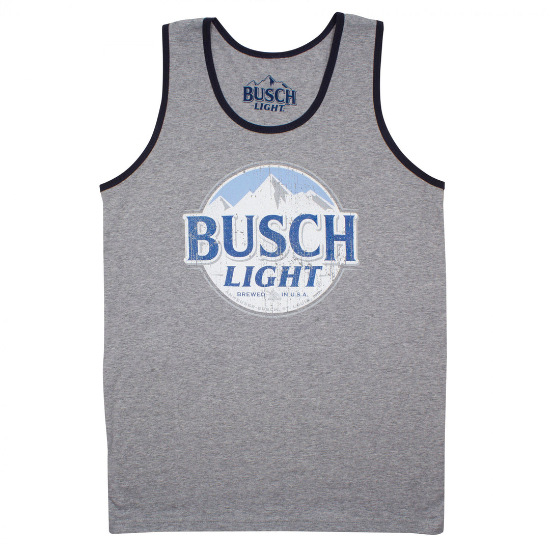 Busch Light Distressed Logo Mens Tank Top Image 1