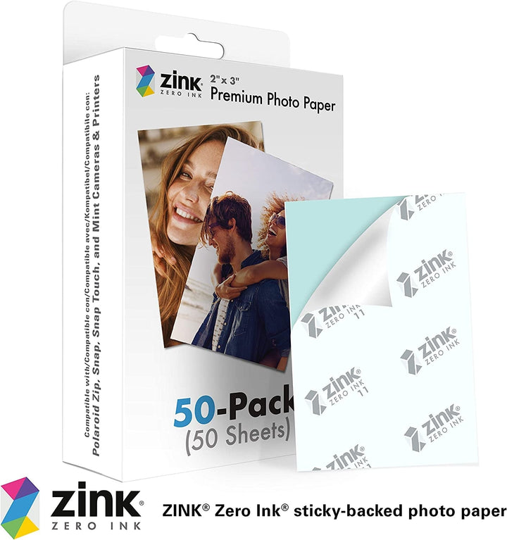 2"X3" Premium Instant Photo Paper (50 Pack) Compatible with Polaroid Snap Snap Touch Zip and Mint Cameras and Printers Image 2