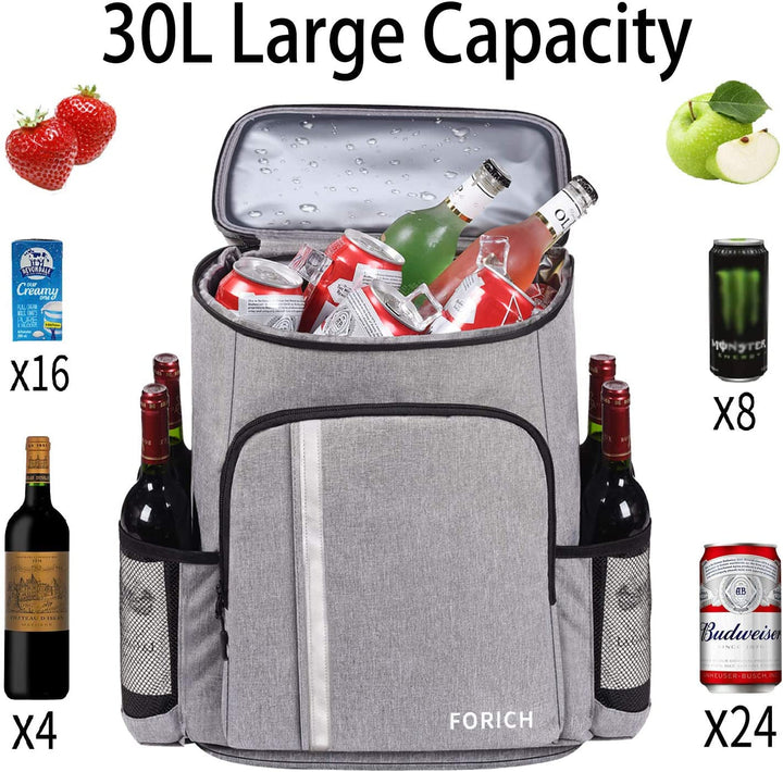 Insulated Leakproof Backpack Cooler Bag for Men and Women - 30 Can Capacity Image 3