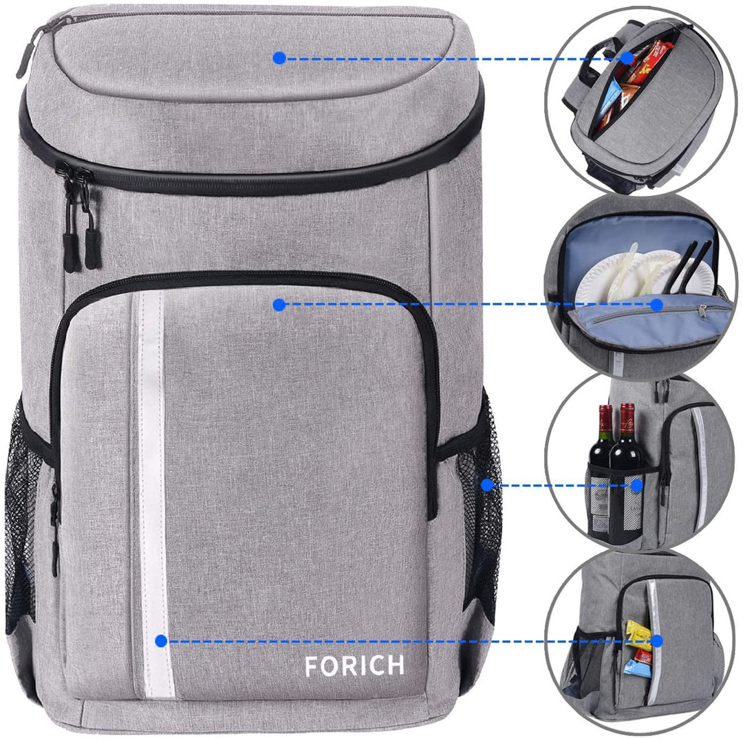 Insulated Leakproof Backpack Cooler Bag for Men and Women - 30 Can Capacity Image 4