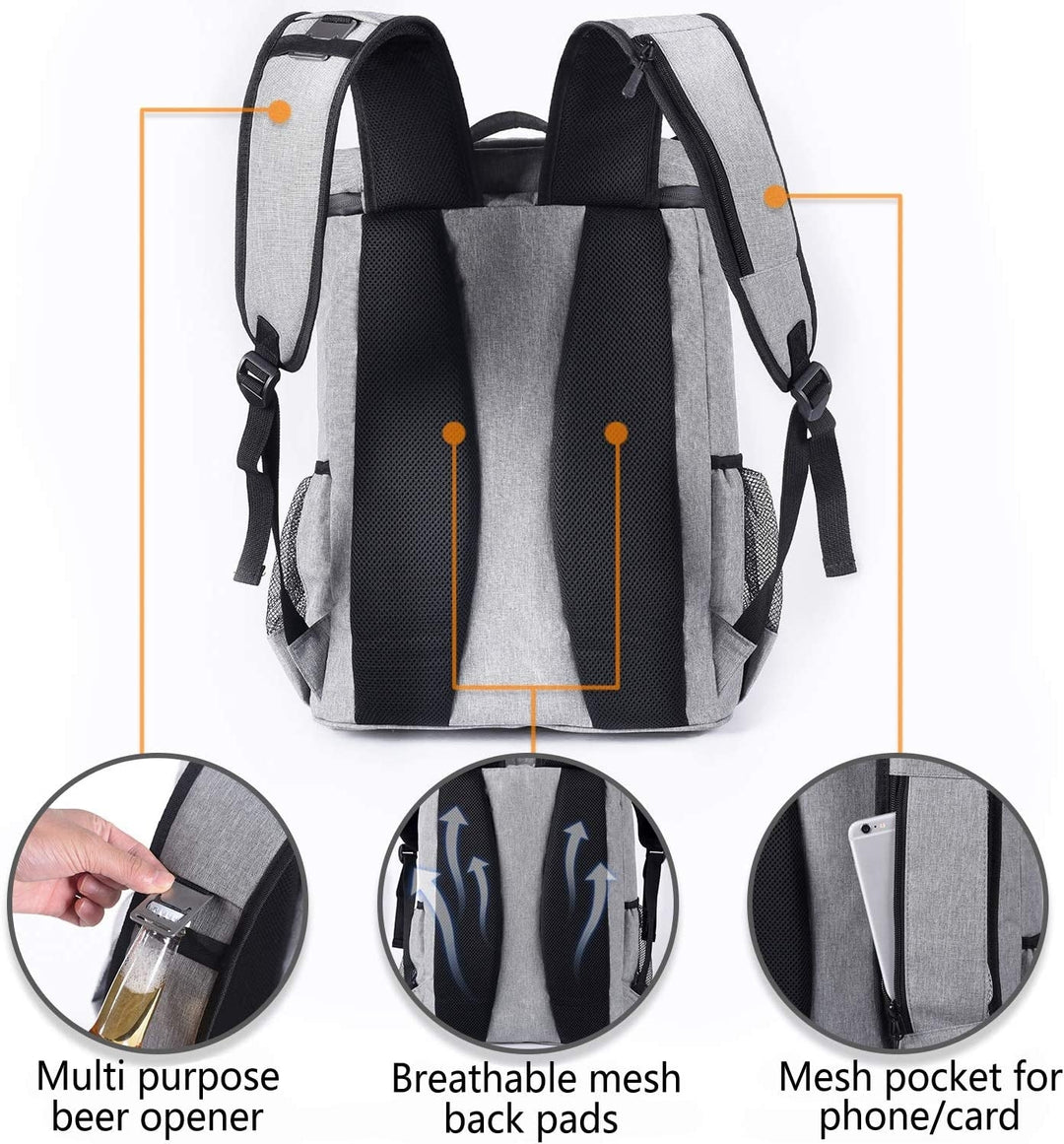 Insulated Leakproof Backpack Cooler Bag for Men and Women - 30 Can Capacity Image 4