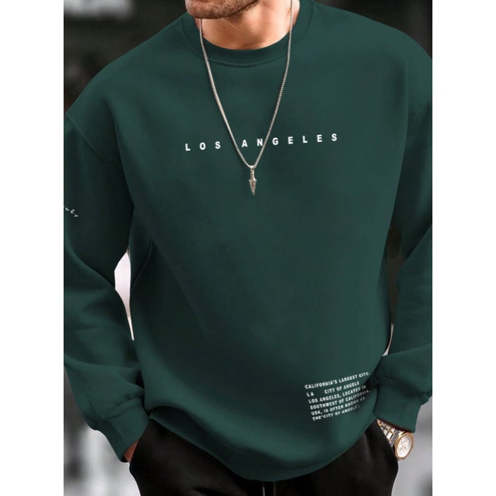 Manfinity Men Slogan Graphic Drop Shoulder Sweatshirt Image 1