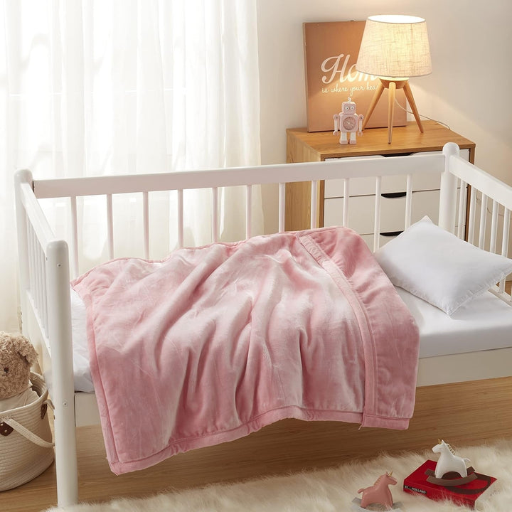 Toddler Blankets for Girls - Micro Mink Ultra Plush Baby Blankets Soft and Cozy Warm Kids Blanket - 39 X 50 Baby Pink Image 2